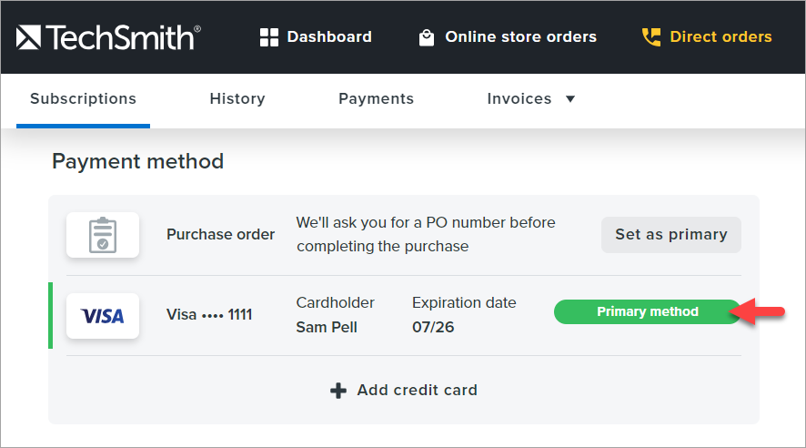 Update My Billing Information for My Subscriptions – TechSmith Support