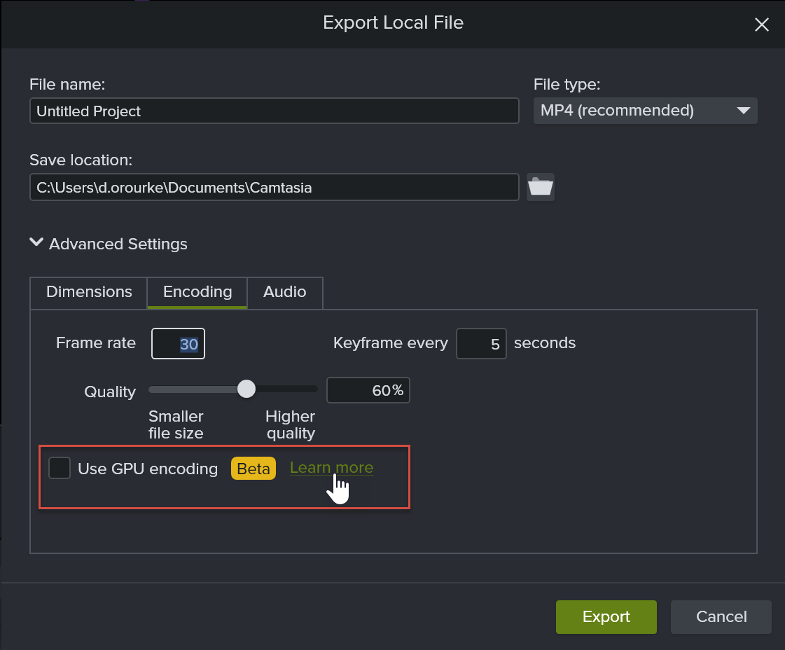 Camtasia WindowsでGPUエンコーディングを使用する – TechSmith Camtasia WindowsでGPUエンコーディングを使用する – TechSmith