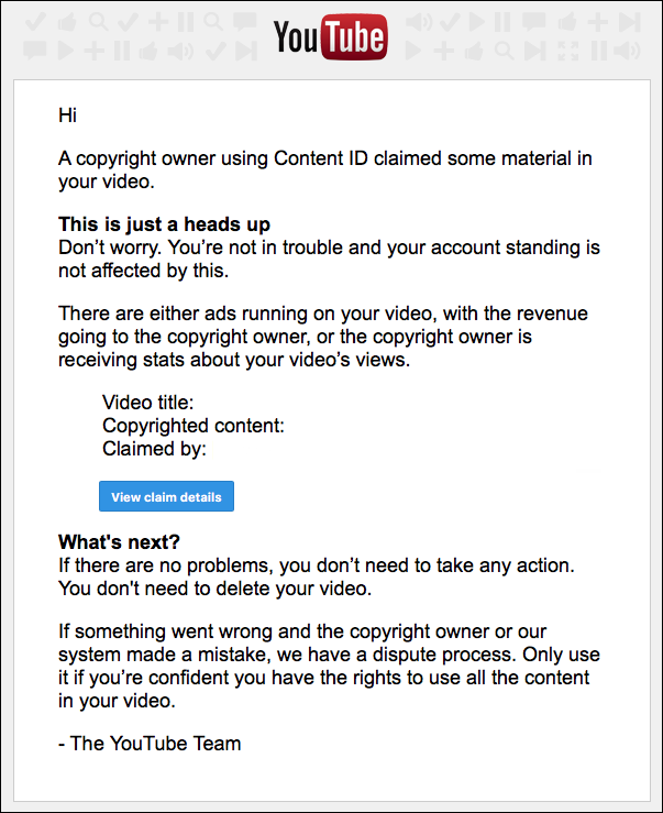My Youtube Video Says Copyright Claim