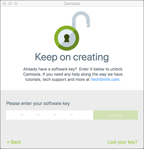 Camtasia Entering Your Software Key Techsmith Support