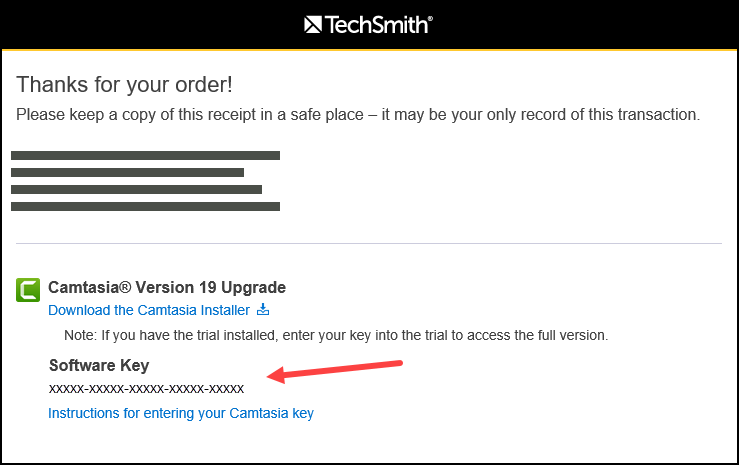 snagit key numbers