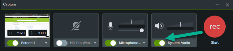 camtasia record system audio