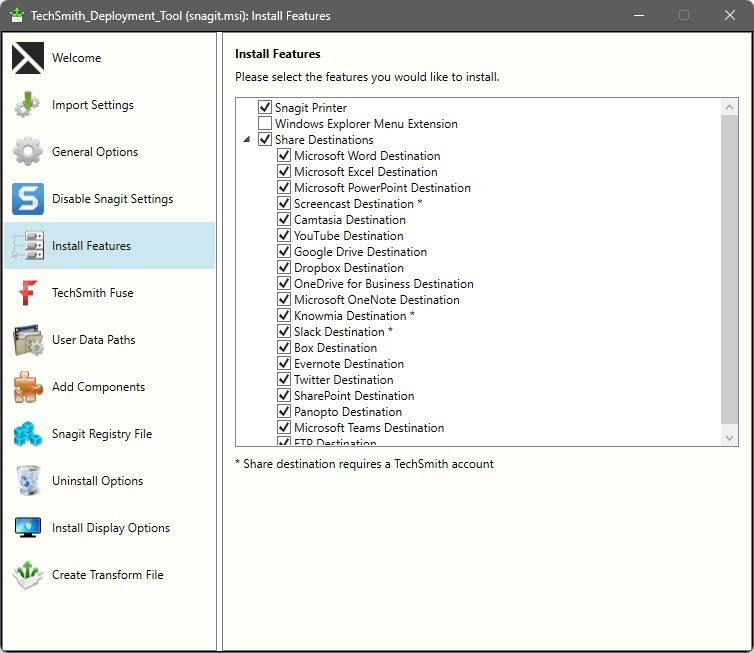 TechSmith Deployment Tool Screenshot