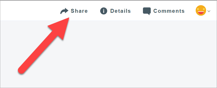 Red arrow pointing to share icon on Screencast