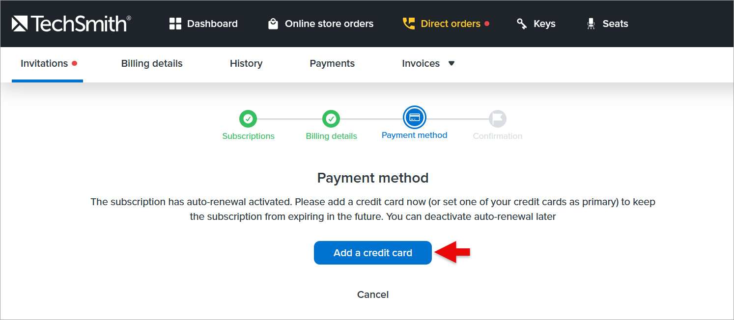 Payment information