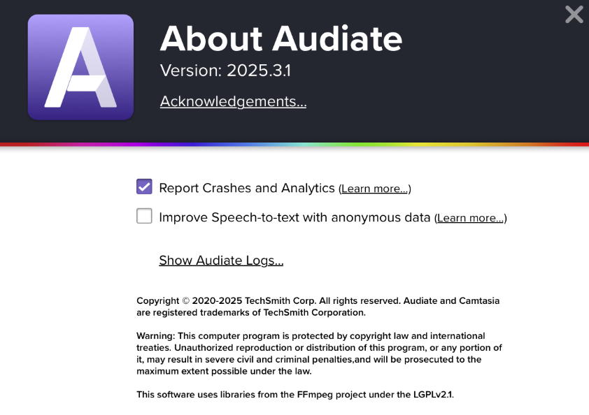 Report crashes and analytics