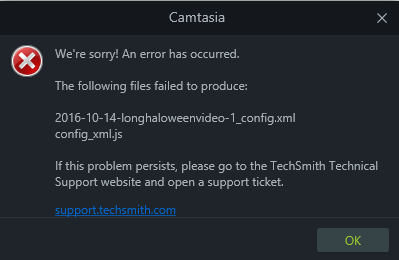 how to export a diagnistic bundle for camtasia 9