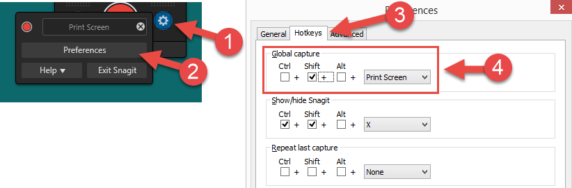 snagit for mac defining shortcut for text capture