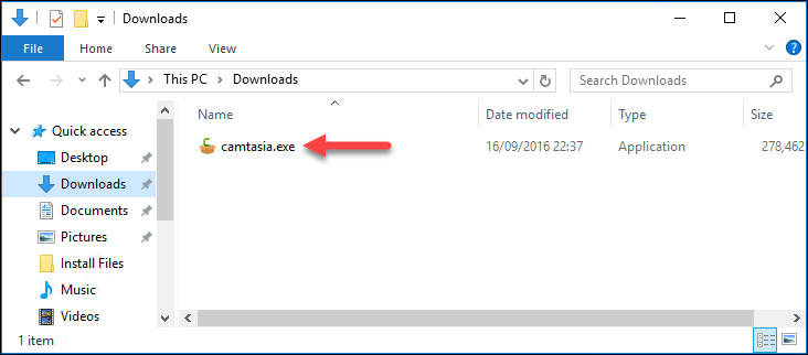 unable to install camtasia assets
