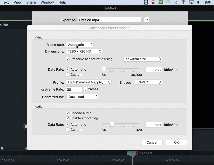 camtasia export settings